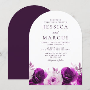 Purple Amethyst Violet Lilac Arch Wedding Invitation