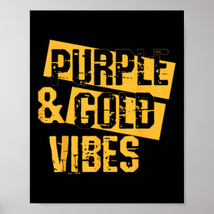 Purple & Gold Game Day Football Shirt School A Poster
