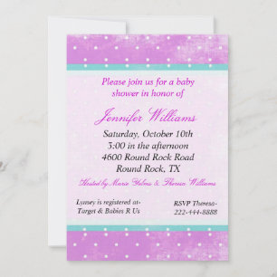 Purple and Aqua Baby Shower Invitation