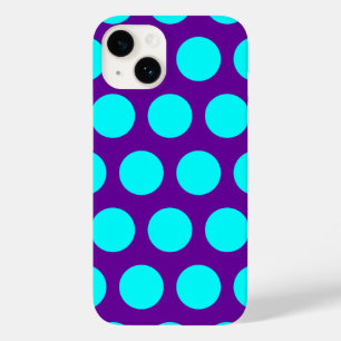 Purple and Aqua Polka Dots Case-Mate iPhone 14 Case