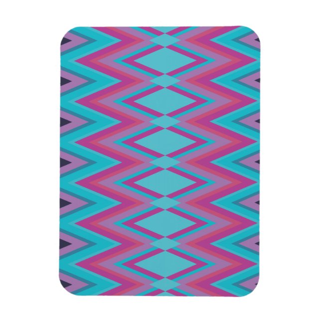 Purple and Aqua Tribal Magnet (Vertical)