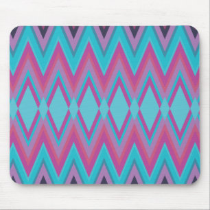 Purple and Aqua Tribal Mouse Pad