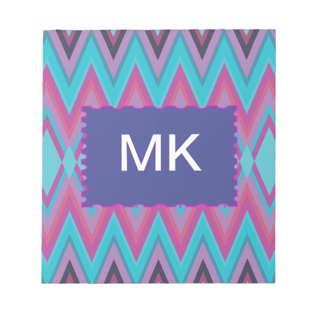 Purple and Aqua Tribal Notepad (Front)