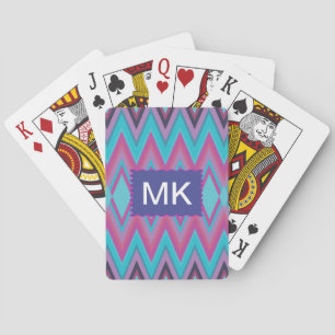 Purple and Aqua Tribal Playing Cards