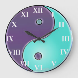 Purple and Aqua  Yin-Yang Clock