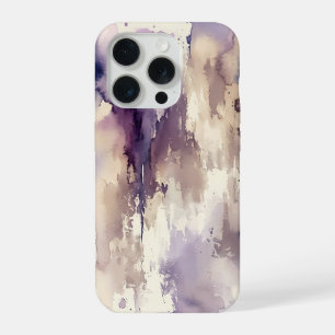 Purple and Beige Abstract Watercolor iPhone 15 Pro Case