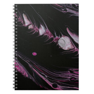 Purple and black abstract illustration notebook
