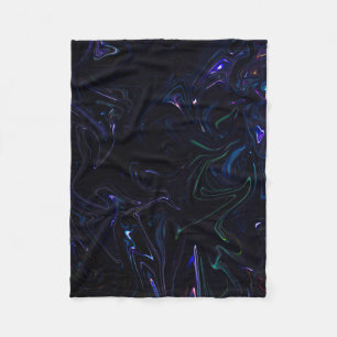 Purple and black abstract painting fleece blanket