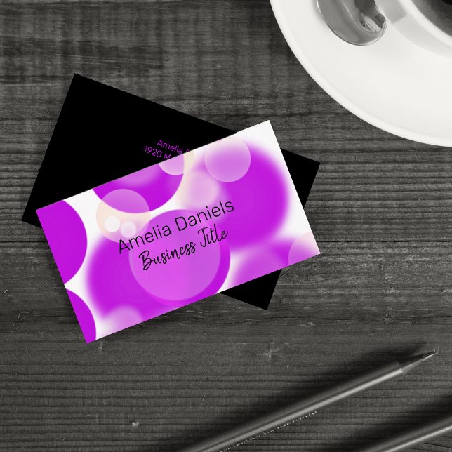Purple and Black Bubble Business Card (Creator Uploaded)