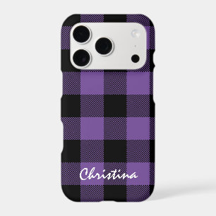 Purple and Black Buffalo Plaid Personalised