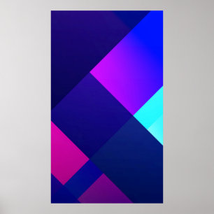 Purple and black checkered illustration poster