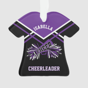 Purple and Black Cheerleader Ornament