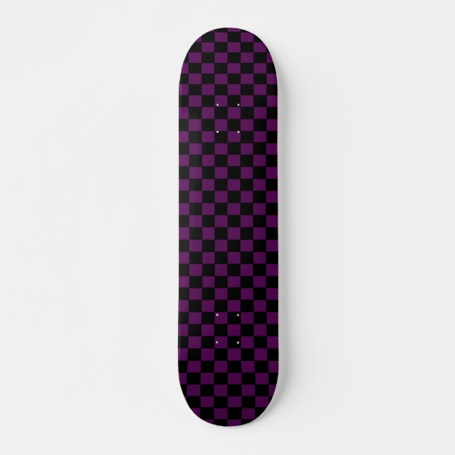 Purple And Black Chequered Deck Skateboard (Front)