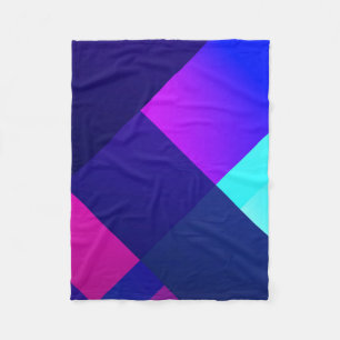 Purple and black chequered illustration fleece blanket