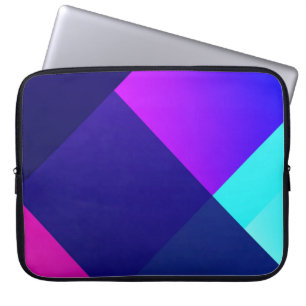Purple and black chequered illustration laptop sleeve