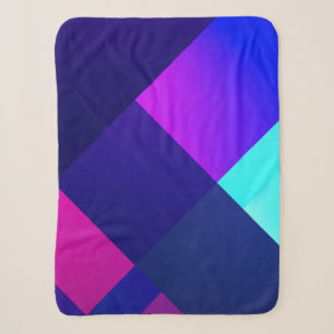 Purple and black chequered illustration sherpa blanket