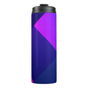 Purple and black chequered illustration thermal tumbler