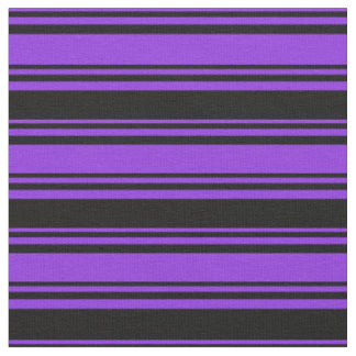 Purple and Black Coloured Lined/Striped Pattern Fabric