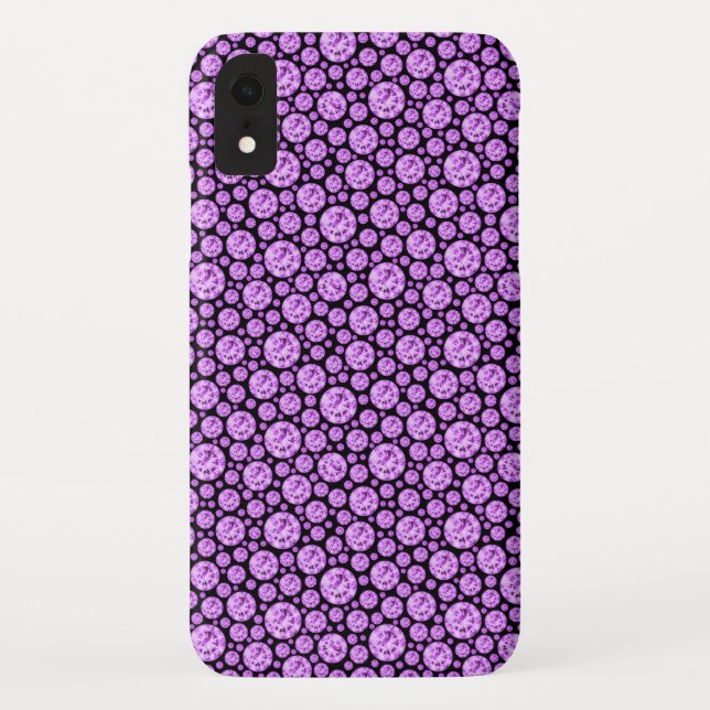 Purple and Black Diamond Bling Pattern Case-Mate iPhone Case (Back)