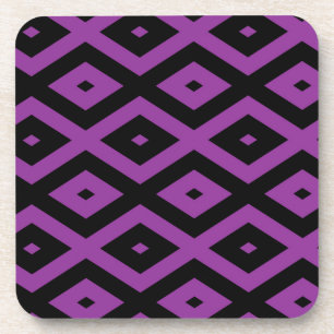 Purple and black diamond pattern coaster