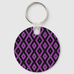Purple and black diamond pattern key ring