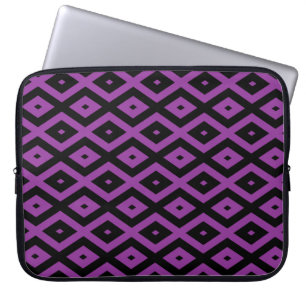 Purple and black diamond pattern laptop sleeve
