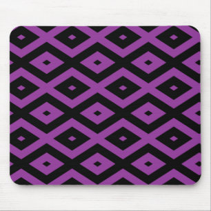 Purple and black diamond pattern mouse pad