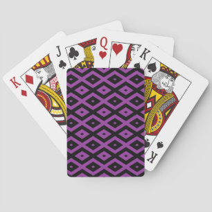 Purple and black diamond pattern playing cards