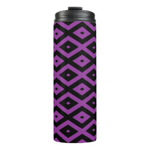 Purple and black diamond pattern thermal tumbler