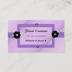 Purple and Black Floral Design Business Card
