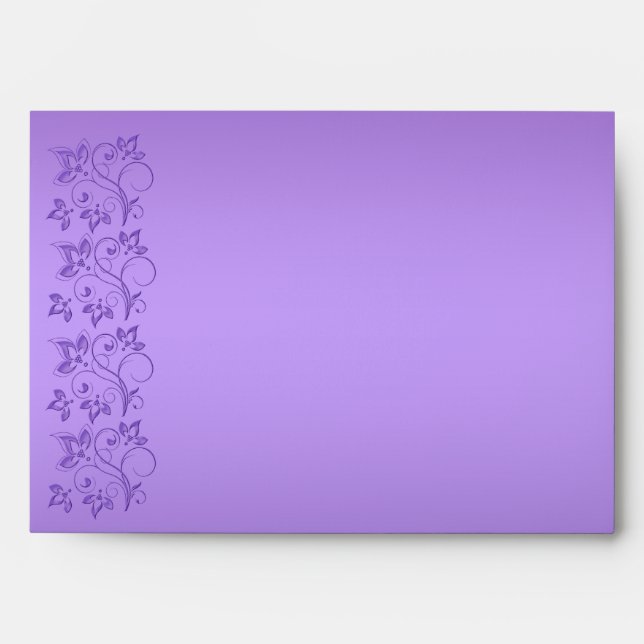 Purple and Black Floral Envelope for 5"x7" Sizes (Front)