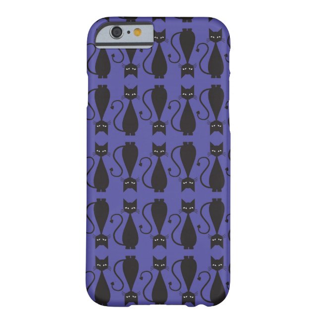 Purple and Black Goth Cat Pattern Case-Mate iPhone Case (Back)