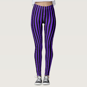 Purple and Black Goth Stripes Leggings