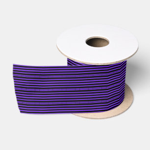 Purple and Black Goth Stripes Satin Ribbon