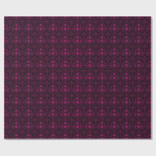 Purple and black gothic damask pattern wrapping paper