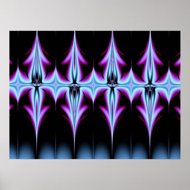 Purple and Black Gothic Pattern Poster (Front)