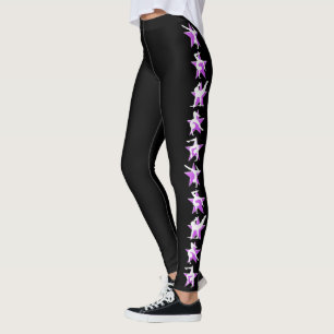 PURPLE AND BLACK GYMNASTICS LEGGINGS