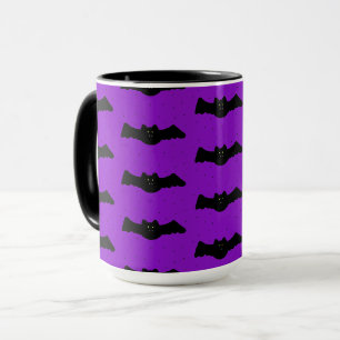 Purple and Black Halloween Bats Mug