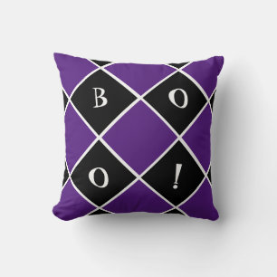 purple and black Halloween Throw Pillow