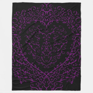 Purple and Black Heart Gothic Wedding Blanket