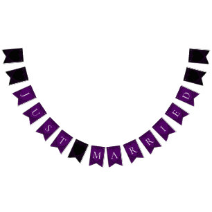 Purple and Black Heart Gothic Wedding Bunting