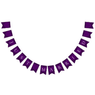 Purple and Black Heart Gothic Wedding Bunting Bunting