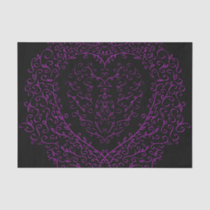 Purple and Black Heart Gothic Wedding Tissue Paper