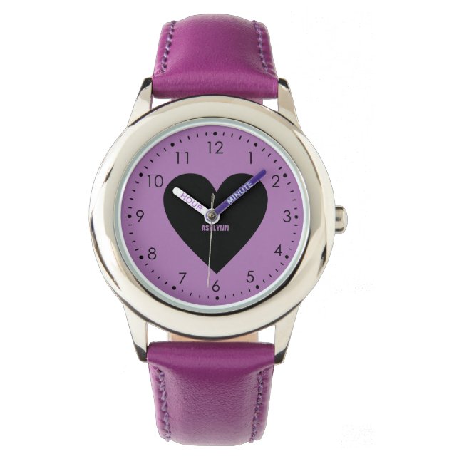 Purple and Black Heart Watch (Front)