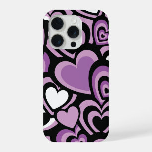 Purple and black heat seamless pattern iPhone 15 pro case