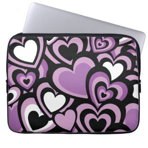 Purple and black heat seamless pattern laptop sleeve