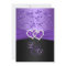Purple and Black Joined Hearts Monogrammed Invite