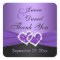 Purple and Black Joined Hearts Wedding Sticker