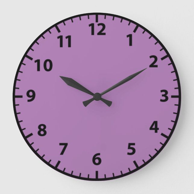 Purple and Black Lavender Wall Clock (Front)