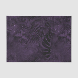 Purple and Black Leaves Tissue Paper